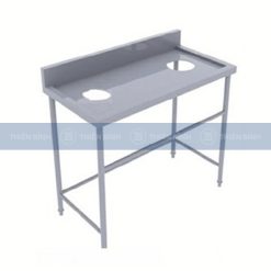 Bàn inox có 2 lỗ xả rác
