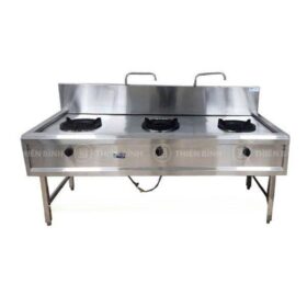 Bếp á 3 họng kiềng gang không thanh chắn trước