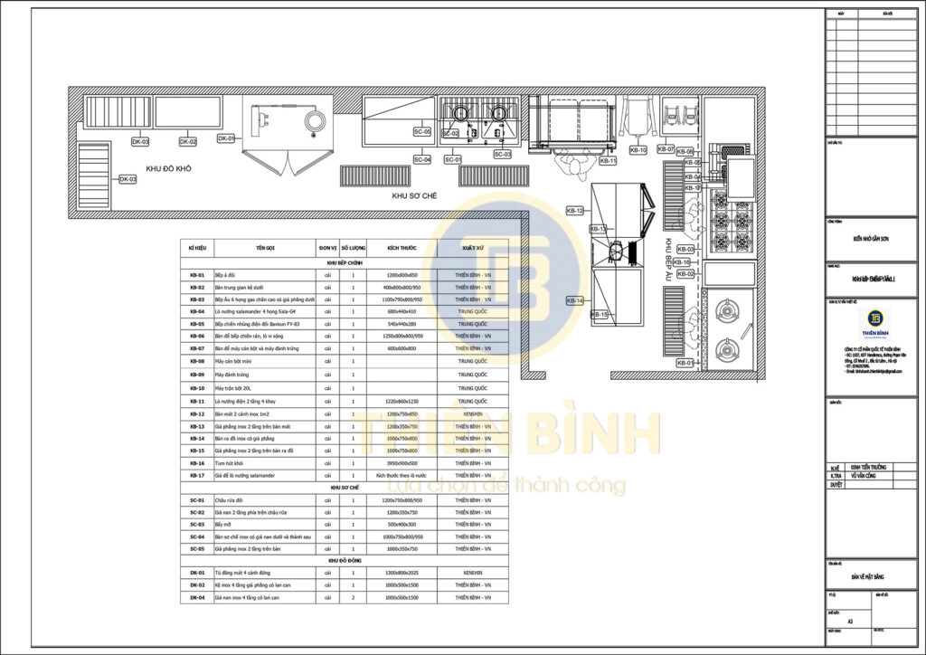 Bản vẽ khu bếp tầng 7