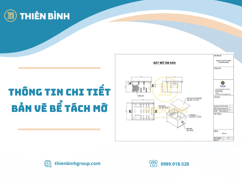 Thông tin chi tiết bản vẽ bể tách mỡ