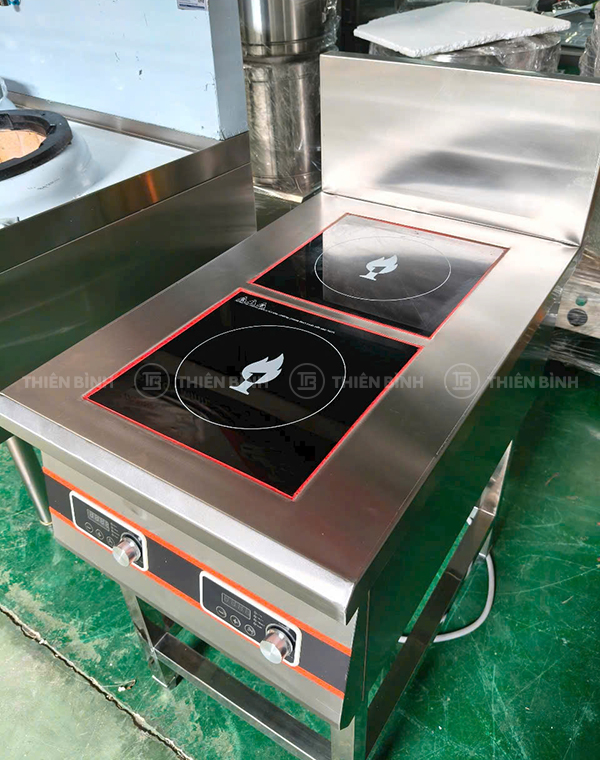 Bếp từ đôi 5kw chiều dọc chân cao