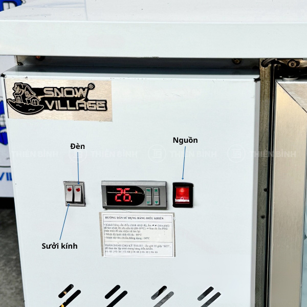 Bàn mát 3 cánh kính 1m8 Snow Village PLO.35L2Q - ảnh 2 Bảng điều khiển của bàn mát 3 cánh kính 1m8 Snow Village PLO.35L2Q