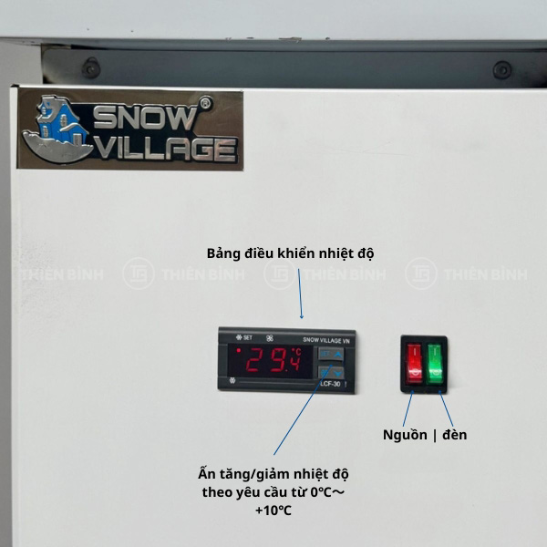 Bàn mát 2 cánh kính 1m2 Snow Village PLO.18L2Q - ảnh 4 Bảng điều khiển điện tử của bàn mát 2 cánh kính 1m2 Snow Village PLO.18L2Q