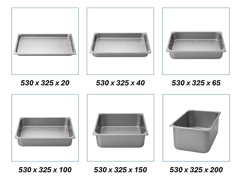 Tổng hợp kích thước các loại khay inox GN và ứng dụng thực tế - ảnh 6 Tổng hợp các kích thước khay GN 1/1
