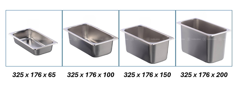 Tổng hợp kích thước các loại khay inox GN và ứng dụng thực tế - ảnh 8 Tổng hợp các kích thước khay GN 1/3