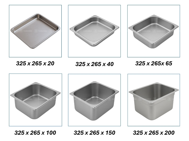 Tổng hợp kích thước các loại khay inox GN và ứng dụng thực tế - ảnh 7 Tổng hợp các kích thước khay GN 1/2