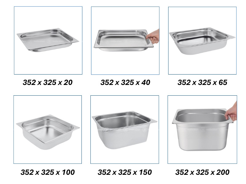 Tổng hợp kích thước các loại khay inox GN và ứng dụng thực tế - ảnh 13 Các kích thước khay GN 2/3