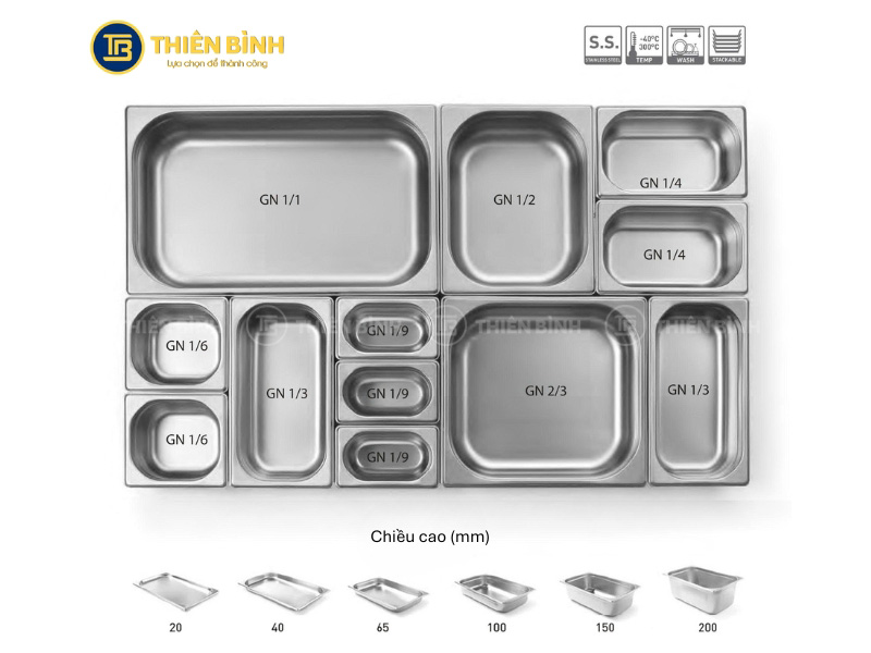 Các loại khay inox GN