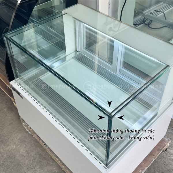 Tủ bánh mini để bàn 1 tầng 70cm kính vuông Snow Village GB-100V.Z1 - ảnh 3 Kính tủ bánh trong suốt không viền không sơn