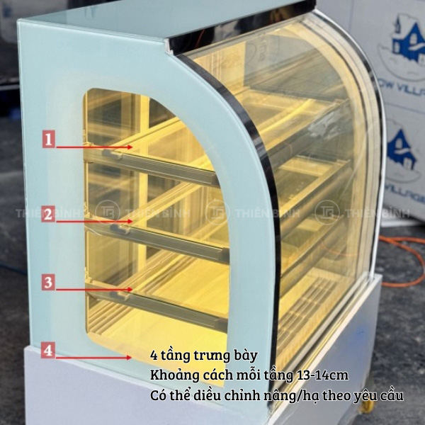 Tủ bánh kem 70cm 4 tầng Snow Village GB-100.Z4 - ảnh 1 Tủ bánh kem 70cm 4 tầng Snow Village GB-100.Z4 có 4 tầng trưng bày