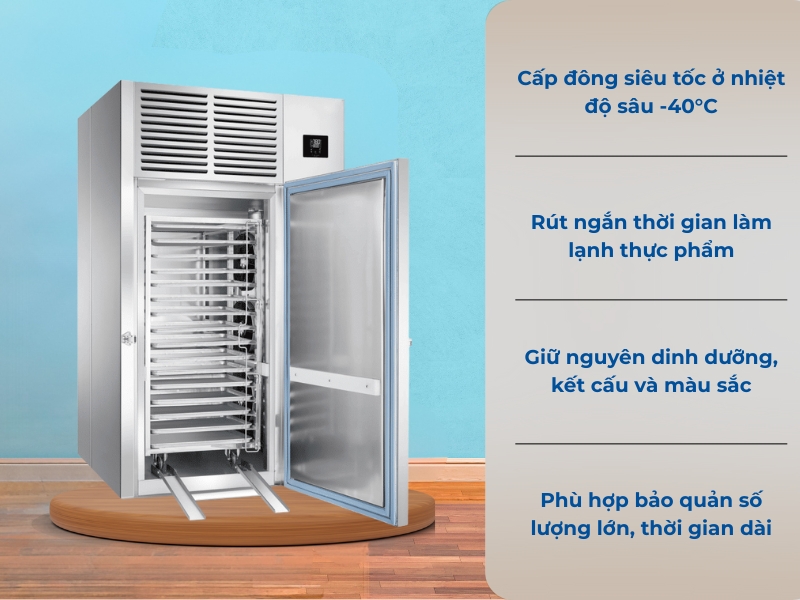 So sánh tủ Blast Chiller và tủ Blast Freezer - nên mua loại nào? - ảnh 2 Ưu điểm nổi bật của tủ đông sâu