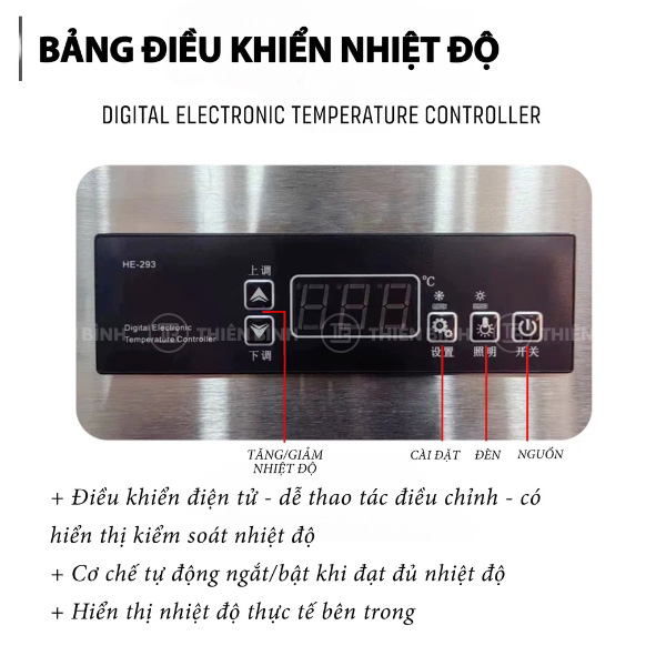 Tủ lạnh trưng bày trên mát – dưới đông 1m5 Snow Village PLRD-15N2B2 - ảnh 5 Bảng điều khiển của tủ Snow Village PLRD-15N2B2