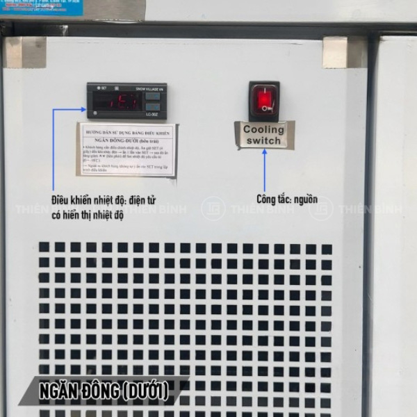 Tủ trưng bày thực phẩm đông mát 1m5 Snow Village BT-B1.5D - ảnh 4 Bảng điều khiển ngăn đông dưới tủ BT-B1.5D