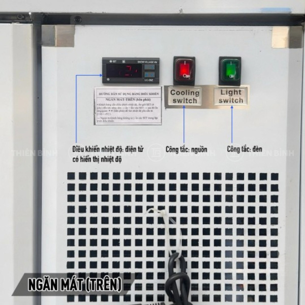 Tủ trưng bày thực phẩm đông mát 1m5 Snow Village BT-B1.5D - ảnh 3 Bảng điều khiển ngăn mát trên tủ BT-B1.5D