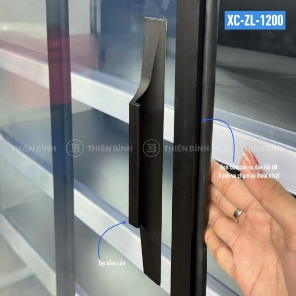 Tủ mát trưng bày kính lùa Snow Village XC-ZL-1200 - ảnh 3 Cửa kính tủ mát XC-ZL-1200