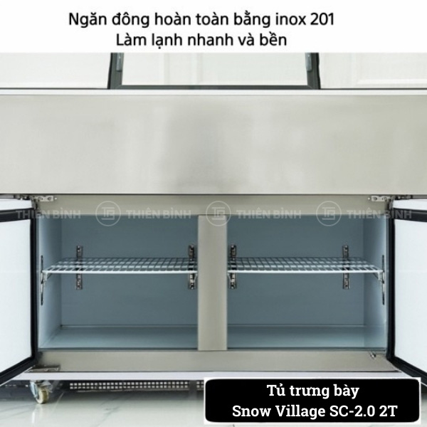 Tủ trưng bày thịt tươi trên mát dưới đông Snow Village SC-2.0 2T - ảnh 2 Ngăn đông tủ trưng bày SC-2.0 2T
