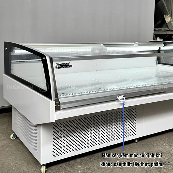 Tủ mát trưng bày dạng hở Snow Village XF-2.8 - ảnh 2 Snow Village XF-2.8 có màn kéo