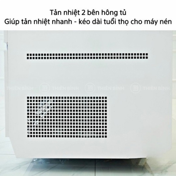 Tủ trưng bày thịt tươi trên mát dưới đông Snow Village SC-1.8 2T - ảnh 4 Tản nhiệt 2 bên của tủ trưng bày SC-1.8 2T