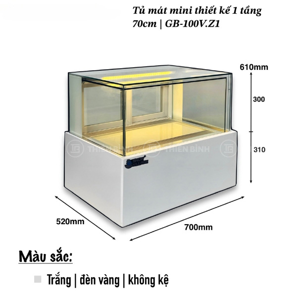 Tủ bánh mini để bàn 1 tầng 70cm kính vuông Snow Village GB-100V.Z1 - ảnh 1 Tủ bánh mini kính vuông Snow Village GB-100V.Z1