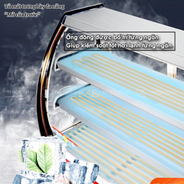 Tủ kính cong 1m8 Snow Village DL-1.8