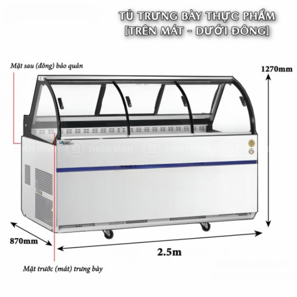 Tủ trưng bày thịt tươi trên mát dưới đông Snow Village SC-2.5 2T - ảnh 1 Tủ trưng bày thực phẩm Snow Village SC-2.5 2T