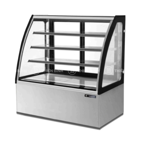 Tủ trưng bày bánh 4 tầng 1m2 kính cong Sanden SKC-1203G - ảnh 1 Ảnh tủ bánh 1m2 kính cong Sanden SKC-1203G