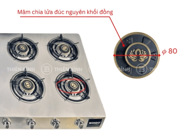 Ảnh bếp gas công nghiệp 10 họng Windo