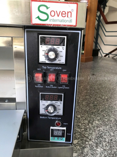 Lò nướng pizza 1 tầng 1 khay Soven SS-11EP - ảnh 3 Bảng điều khiển lò nướng pizza Soven SS-11EP
