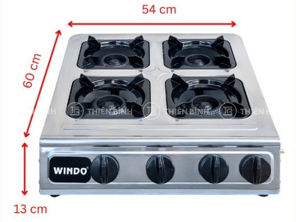 Bếp gas công nghiệp 4 họng Windo-412