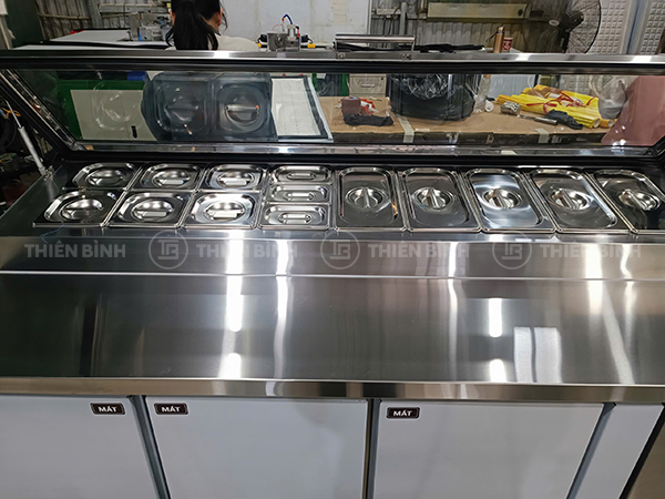 Hệ thống khay trên bàn salad 3 cánh 1m8 Kenshin KS-PZ1875CI