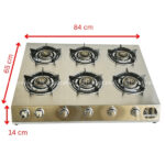 Kích thước bếp gas công nghiệp 6 họng Windo