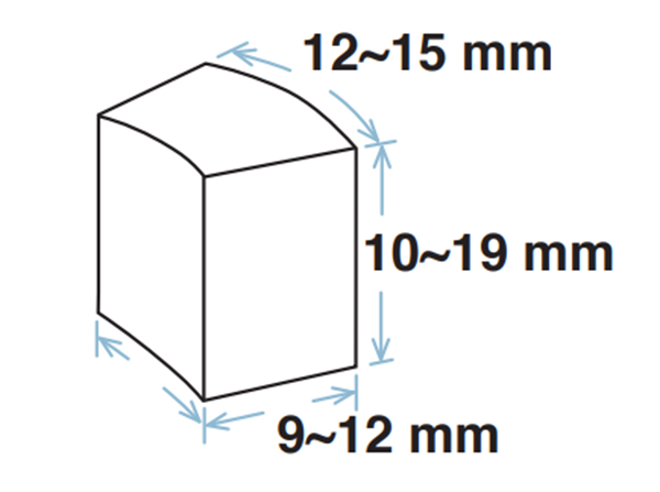 Máy làm đá tự động Hoshizaki DCM-80LS-HC - ảnh 3 Kích thước viên đá